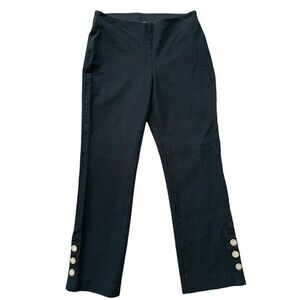 Soft Surroundings‎ Black Pull On Wooden Button Pants Size Small